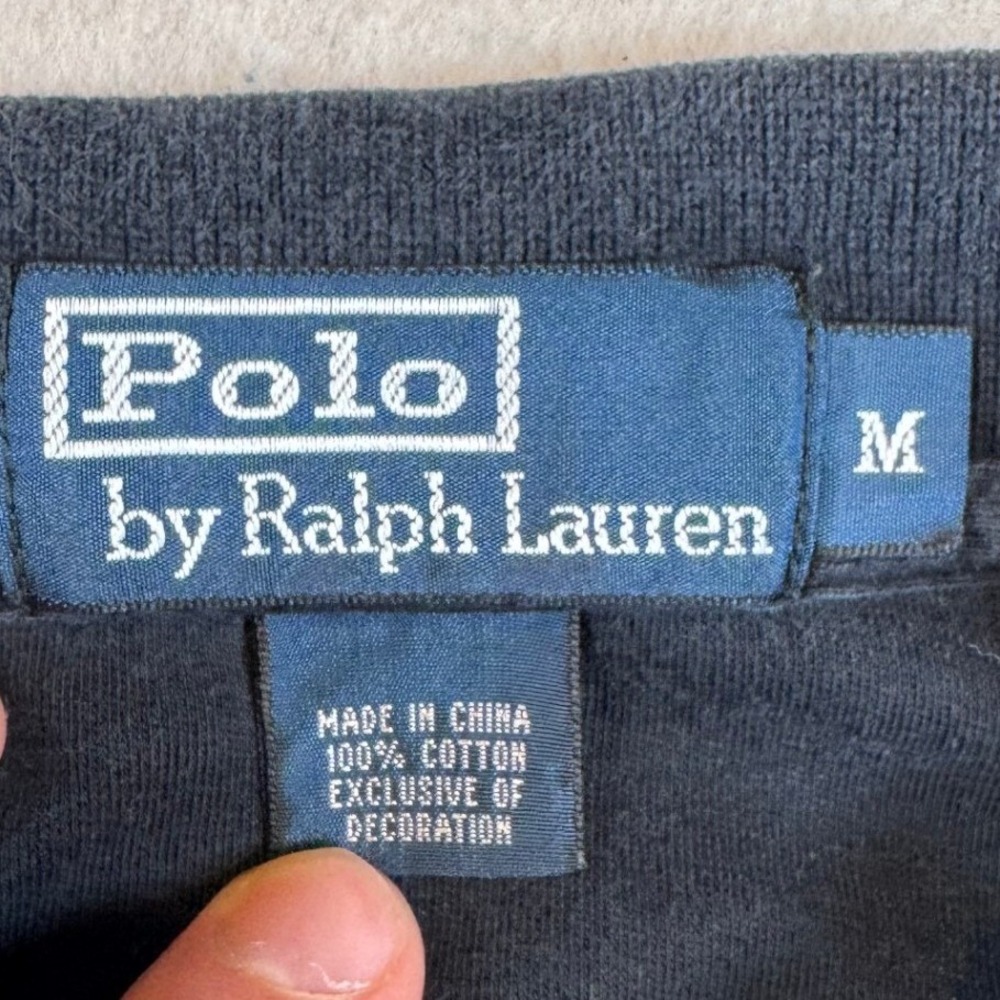 Polo Ralph Lauren Mens Medium Black Short Sleeve Cotton Polo Shirt Red Pony - Picture 2 of 6